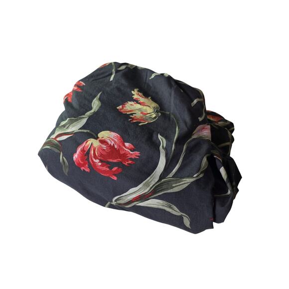 IKEA Alandsrot Black Red Yellow Floral Tulip TWIN Duvet Cover 65x85 - Picture 1 of 7